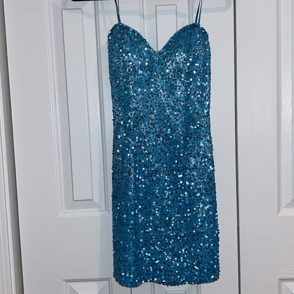Scala Strapless Sequin Dress - image 1